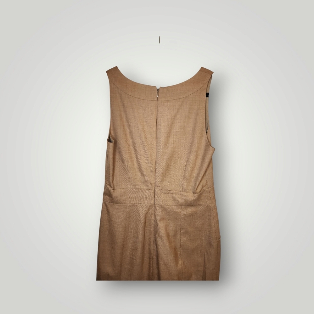 J.Crew wool Dress Emmaleigh Wool Sheath beige sleeveless Pockets Size 8 - Picture 10 of 16